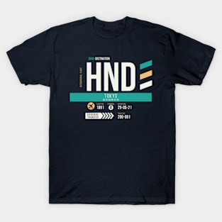 Tokyo (HND) Airport Code Baggage Tag T-Shirt